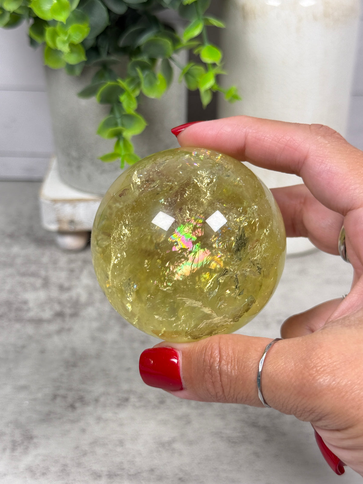 Rainbow Citrine Spheres