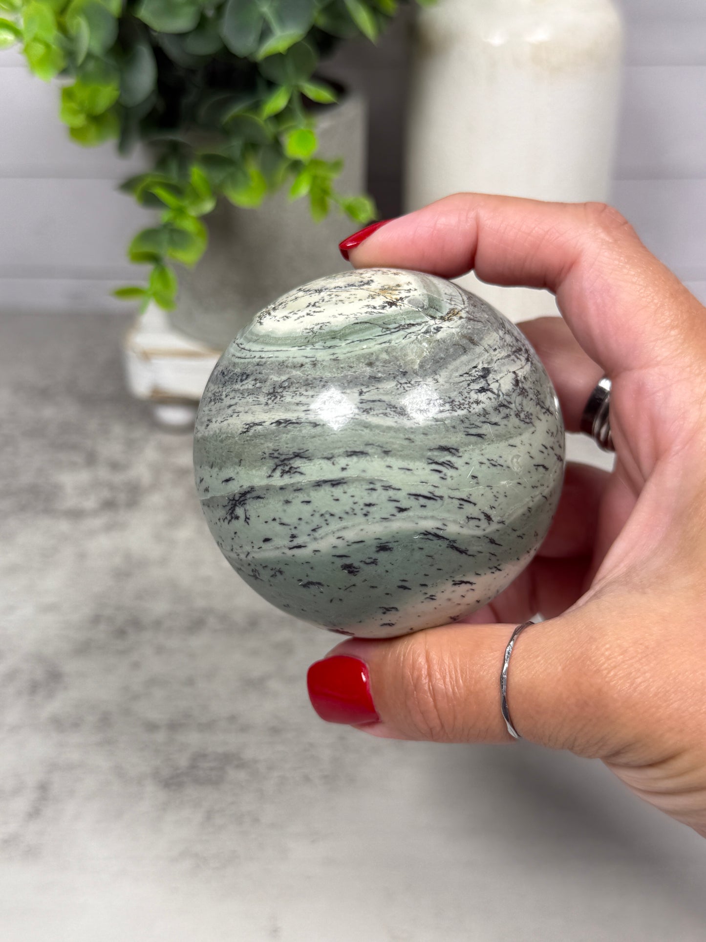 Dendritic Green Agate Spheres