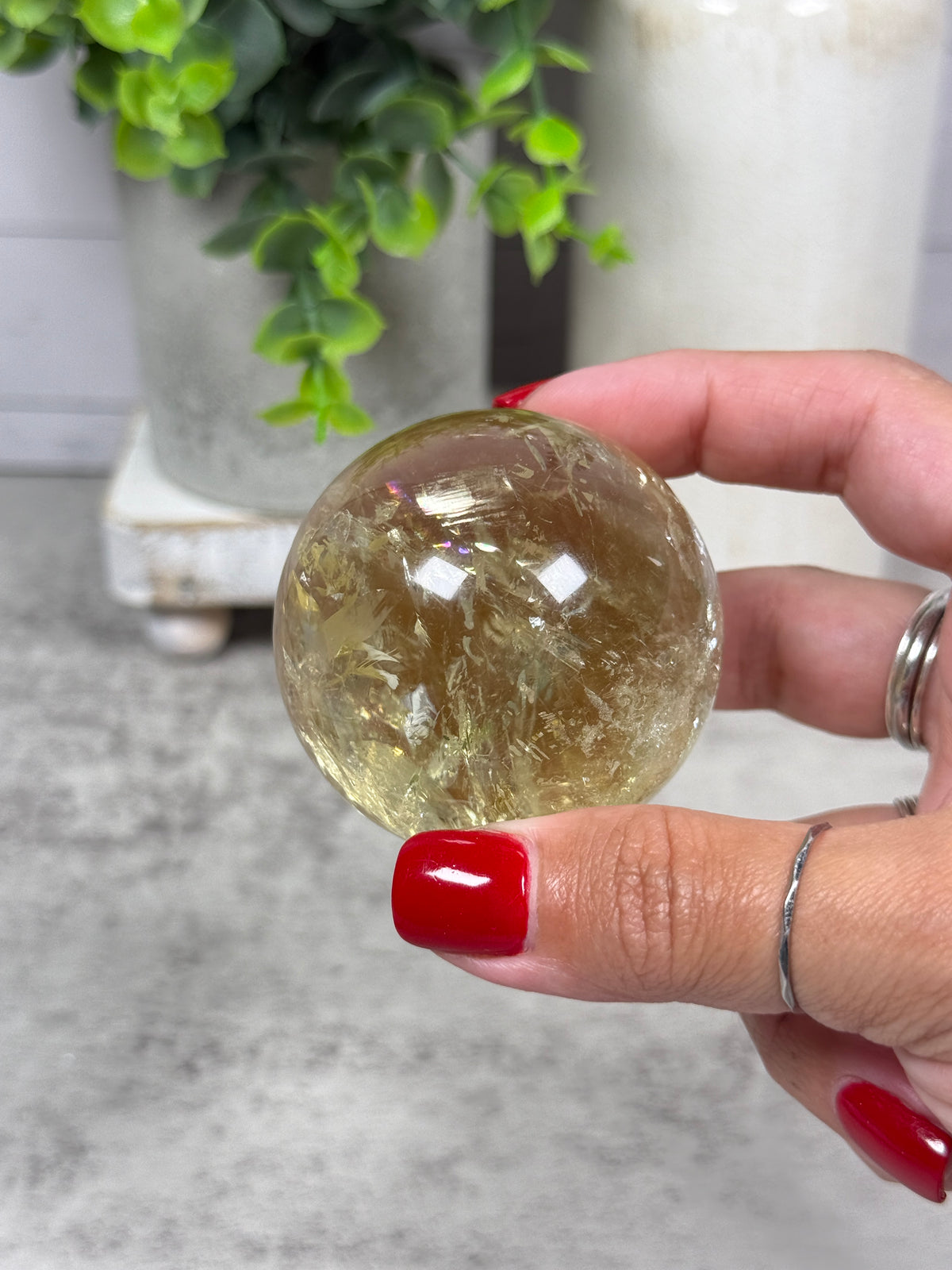 Rainbow Citrine Spheres