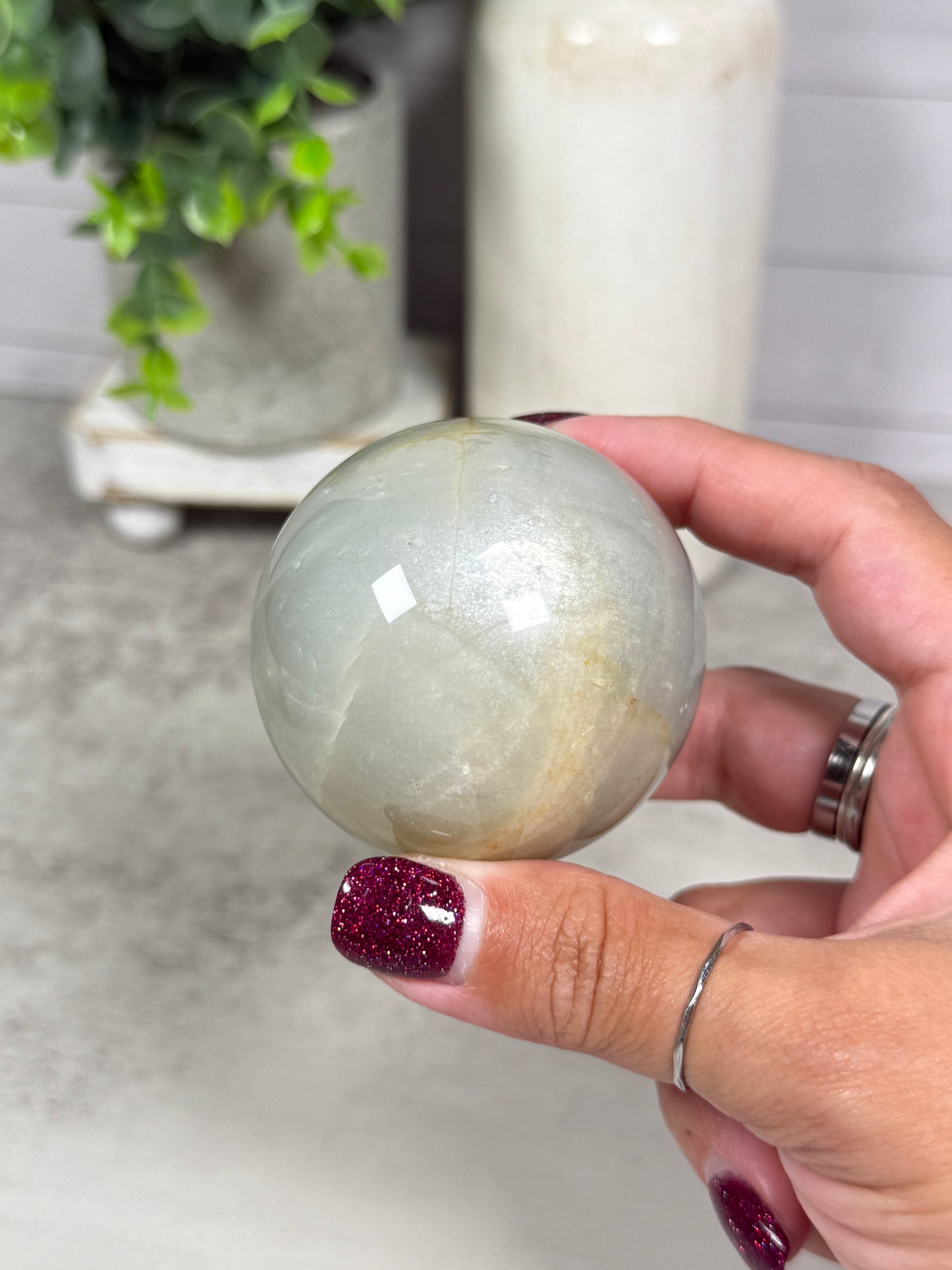 Sage Green Moonstone Spheres