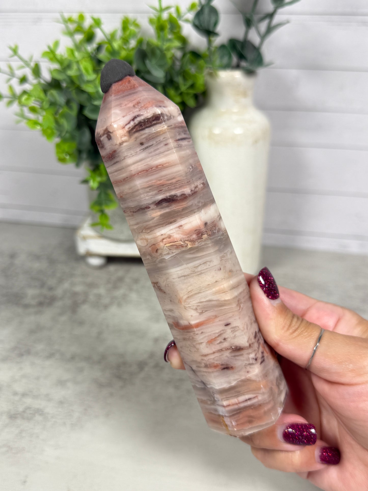 Pink Banded Agate Towers