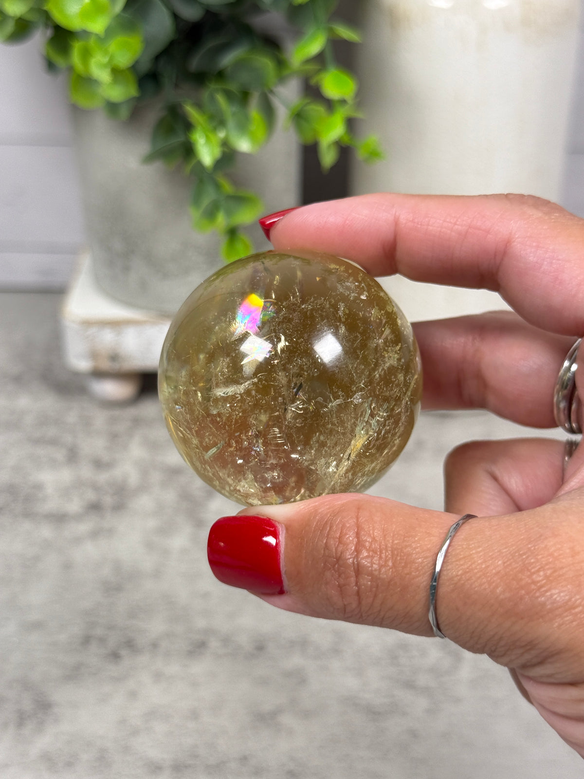 Rainbow Citrine Spheres