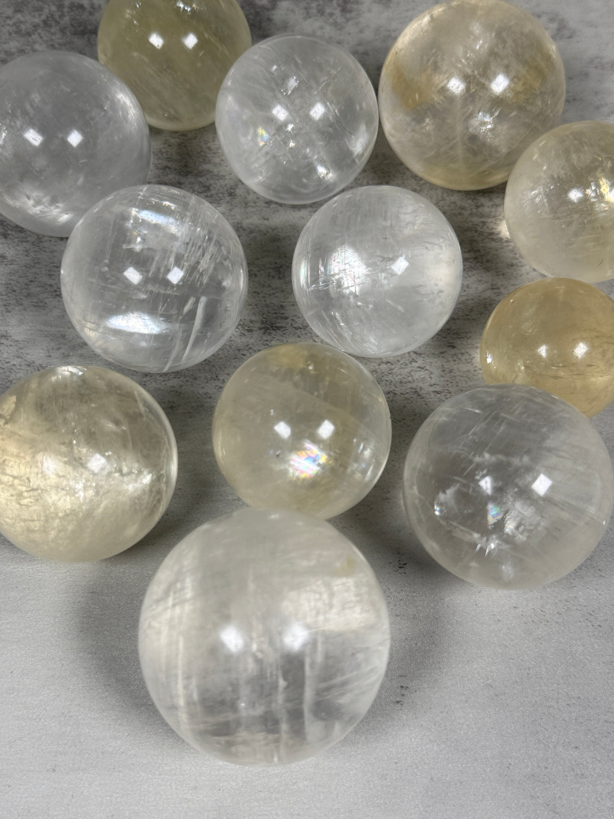 Rainbow Calcite Spheres