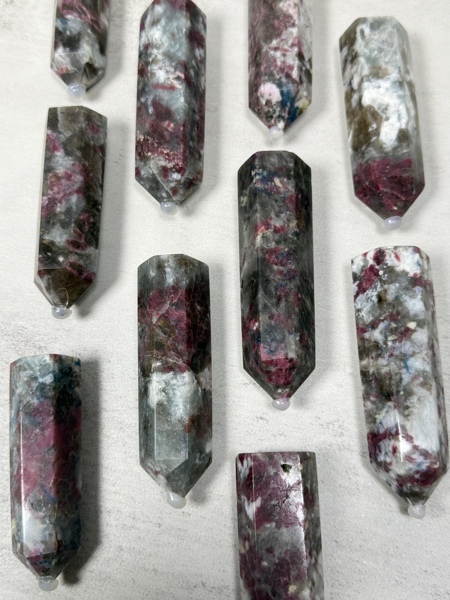 Plum Tourmaline + Smoky Quartz + Blue Apatite Towers - YOU PICK