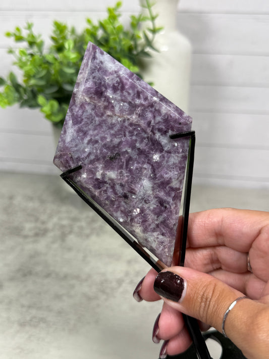 Lepidolite Diamonds on Stands