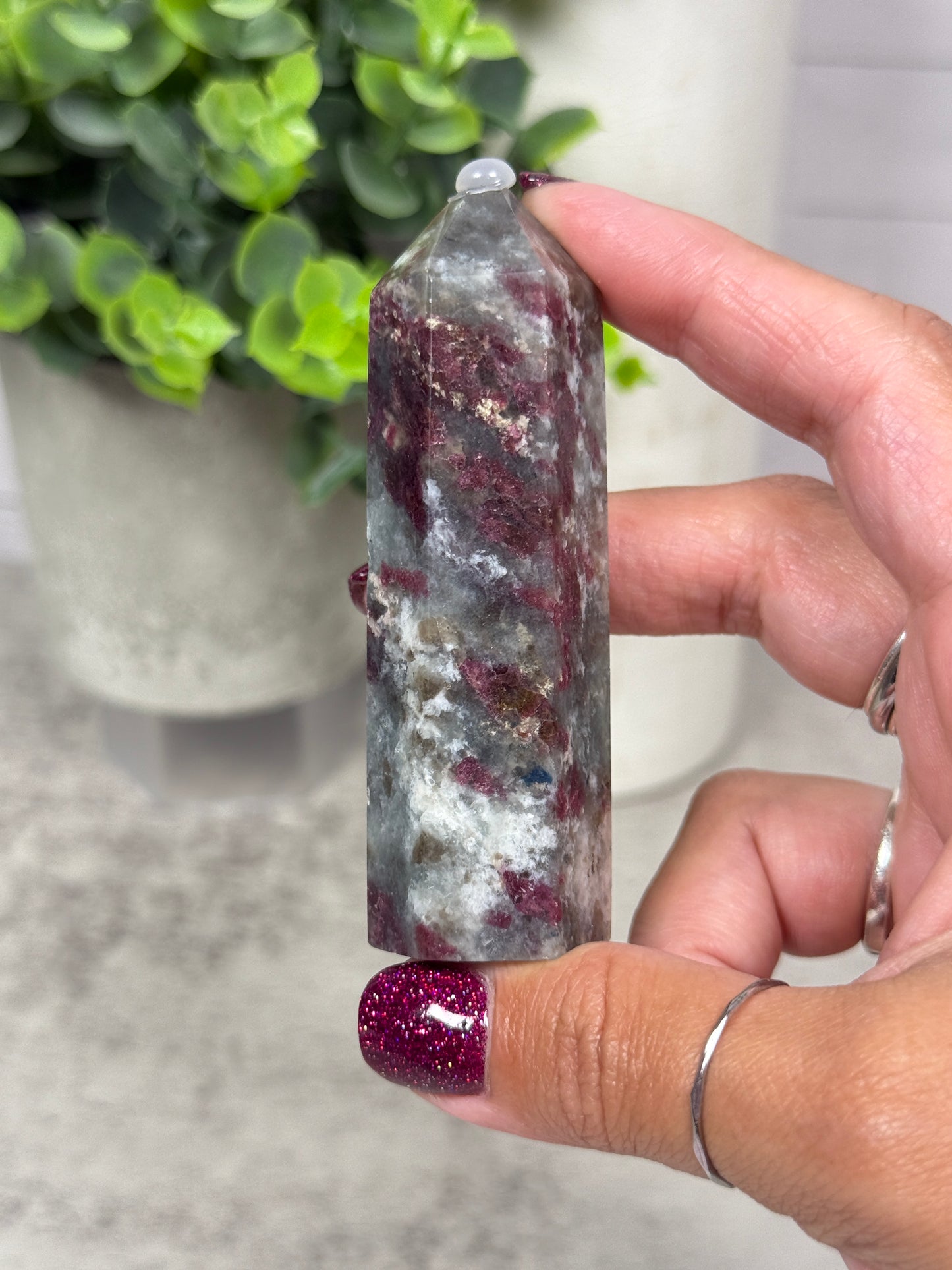 Plum Tourmaline + Smoky Quartz + Blue Apatite Towers - YOU PICK