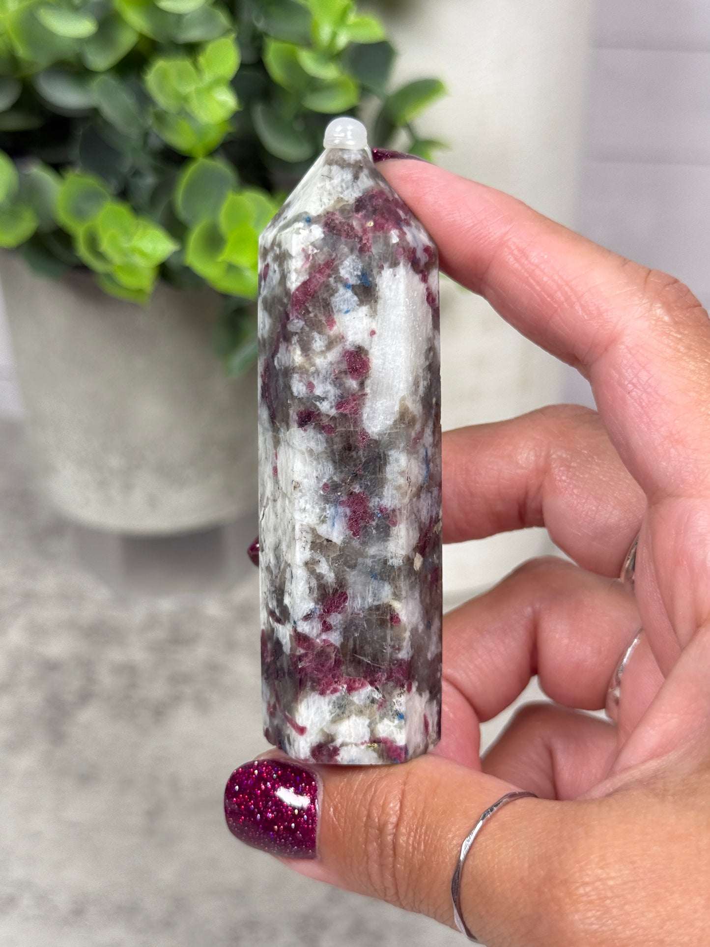 Plum Tourmaline + Smoky Quartz + Blue Apatite Towers - YOU PICK