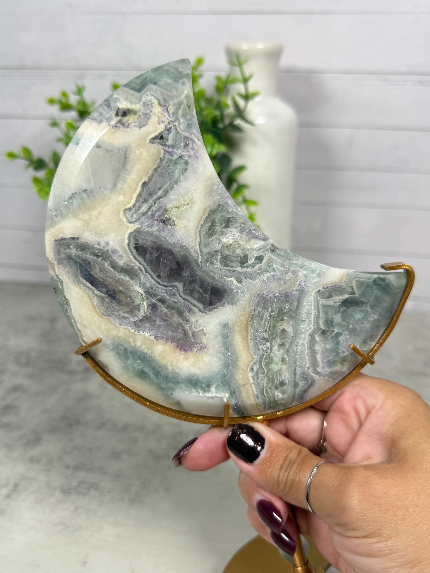 Fluorite Agate Moon | Luna