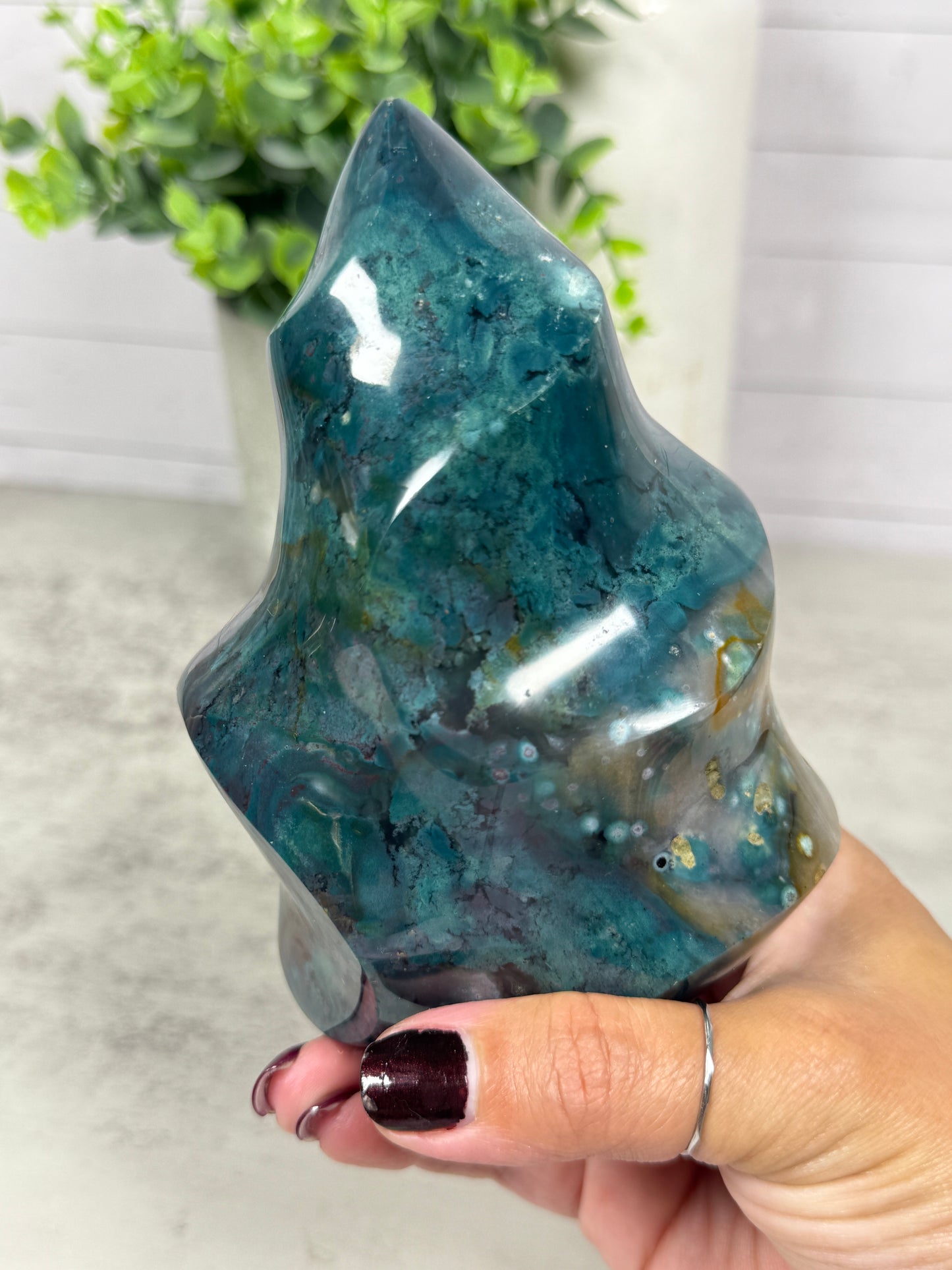Teal Ocean Jasper Flame