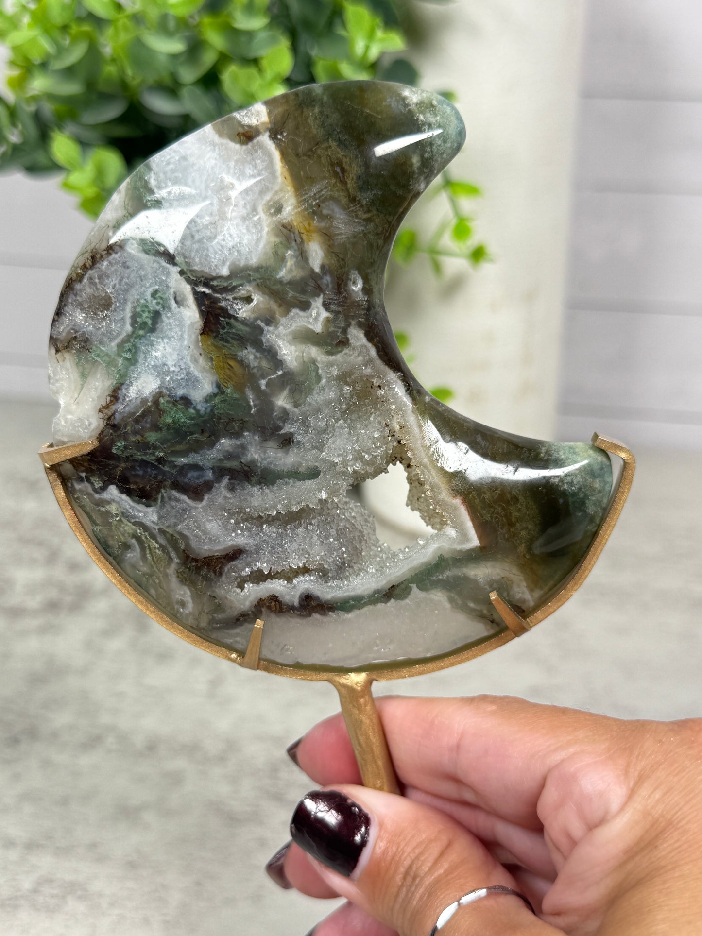 Moss Agate Moons | Lunas