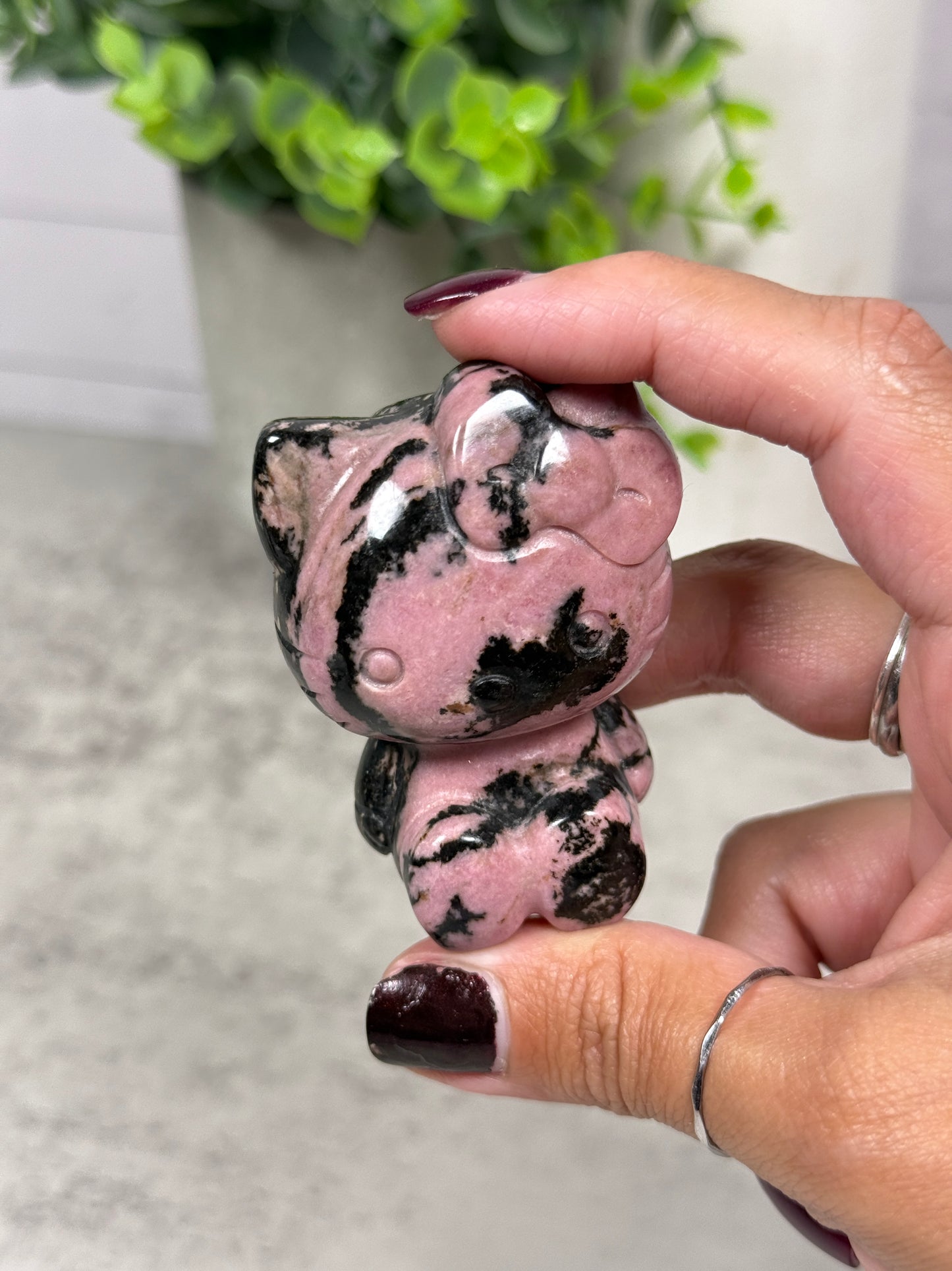 Pink Rhodonite Hello Kitty