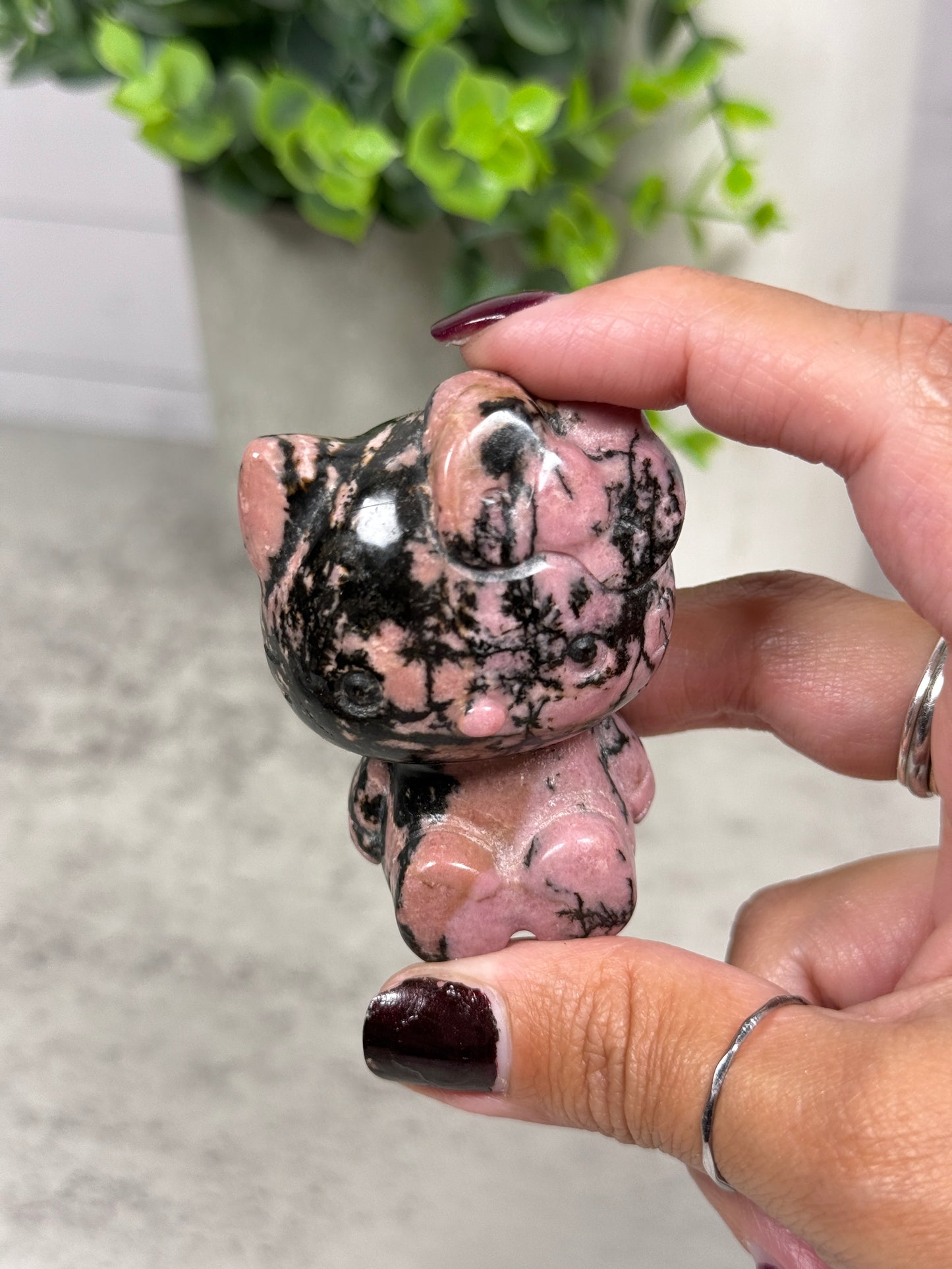 Pink Rhodonite Hello Kitty