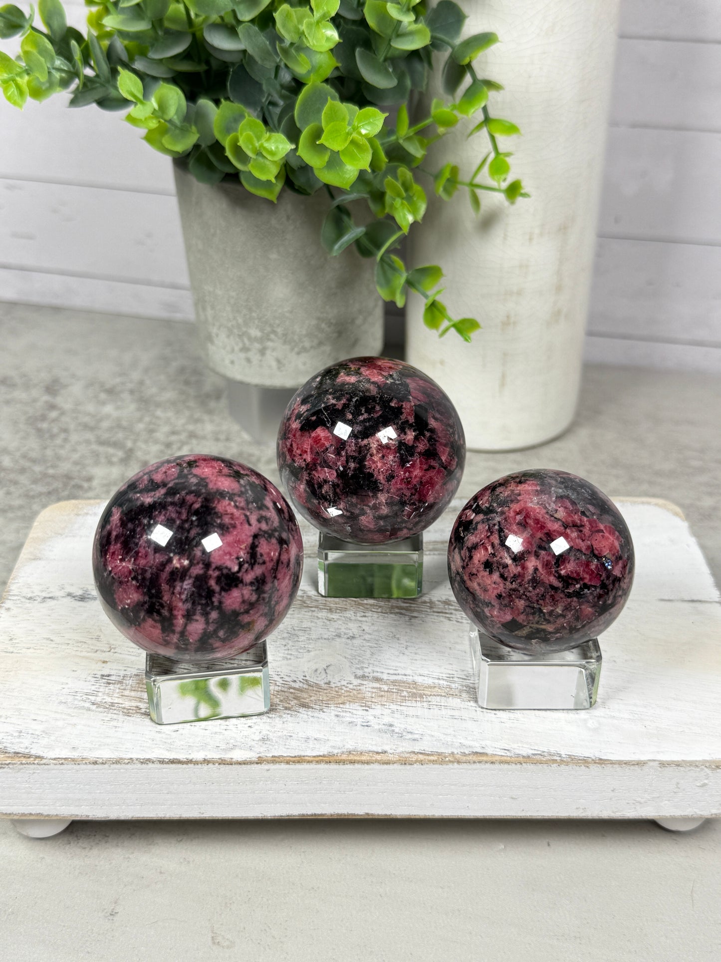 Pink Rhodonite Spheres
