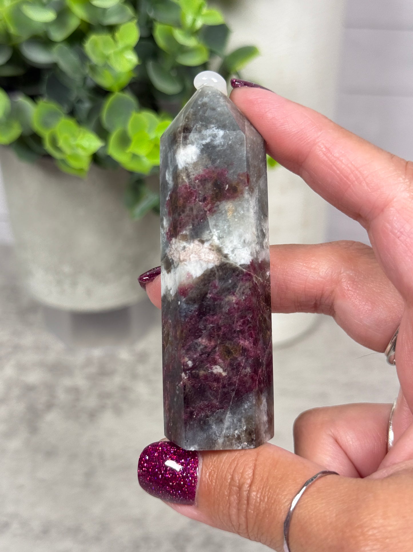 Plum Tourmaline + Smoky Quartz + Blue Apatite Towers - YOU PICK