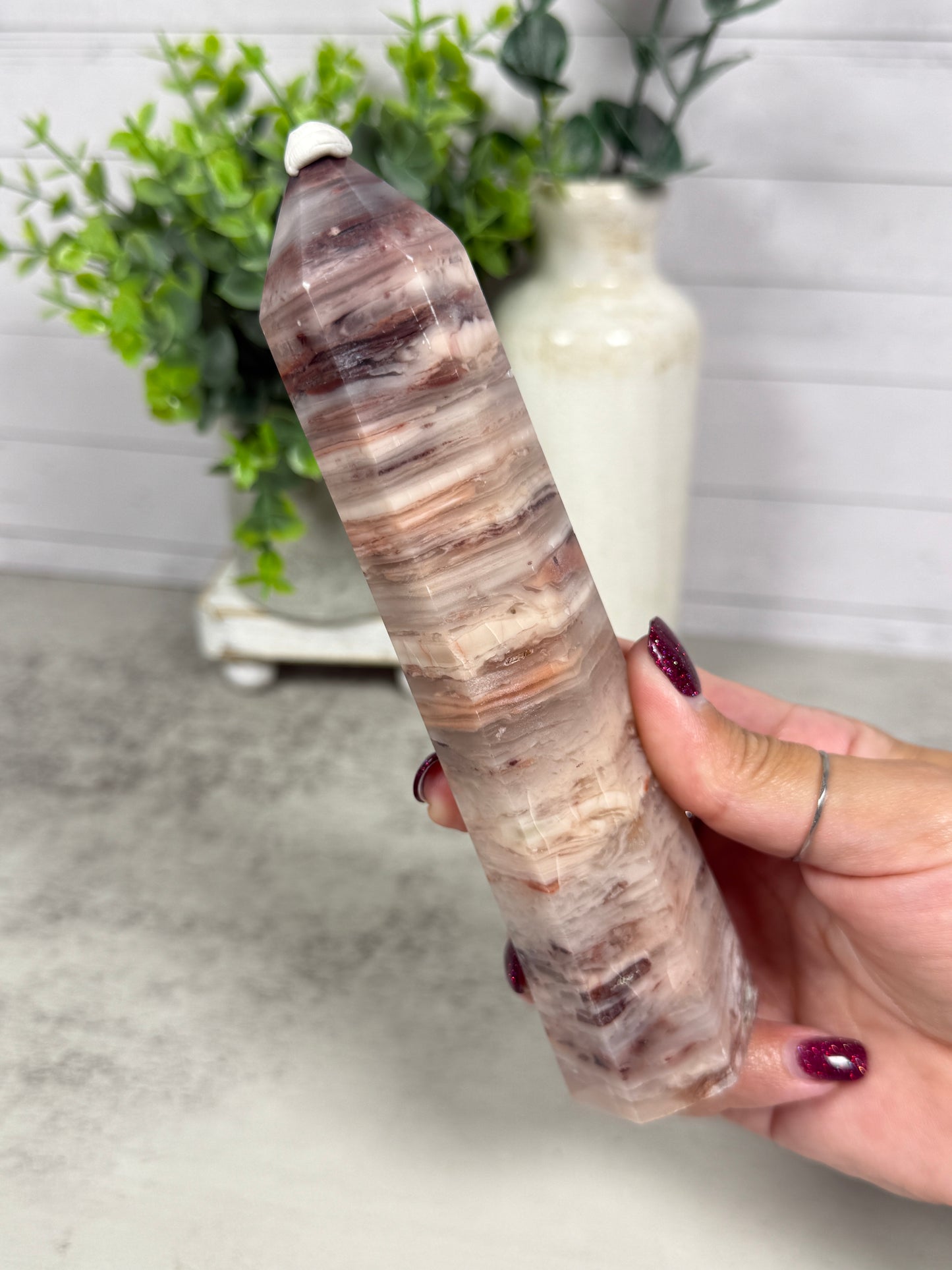 Pink Banded Agate Towers