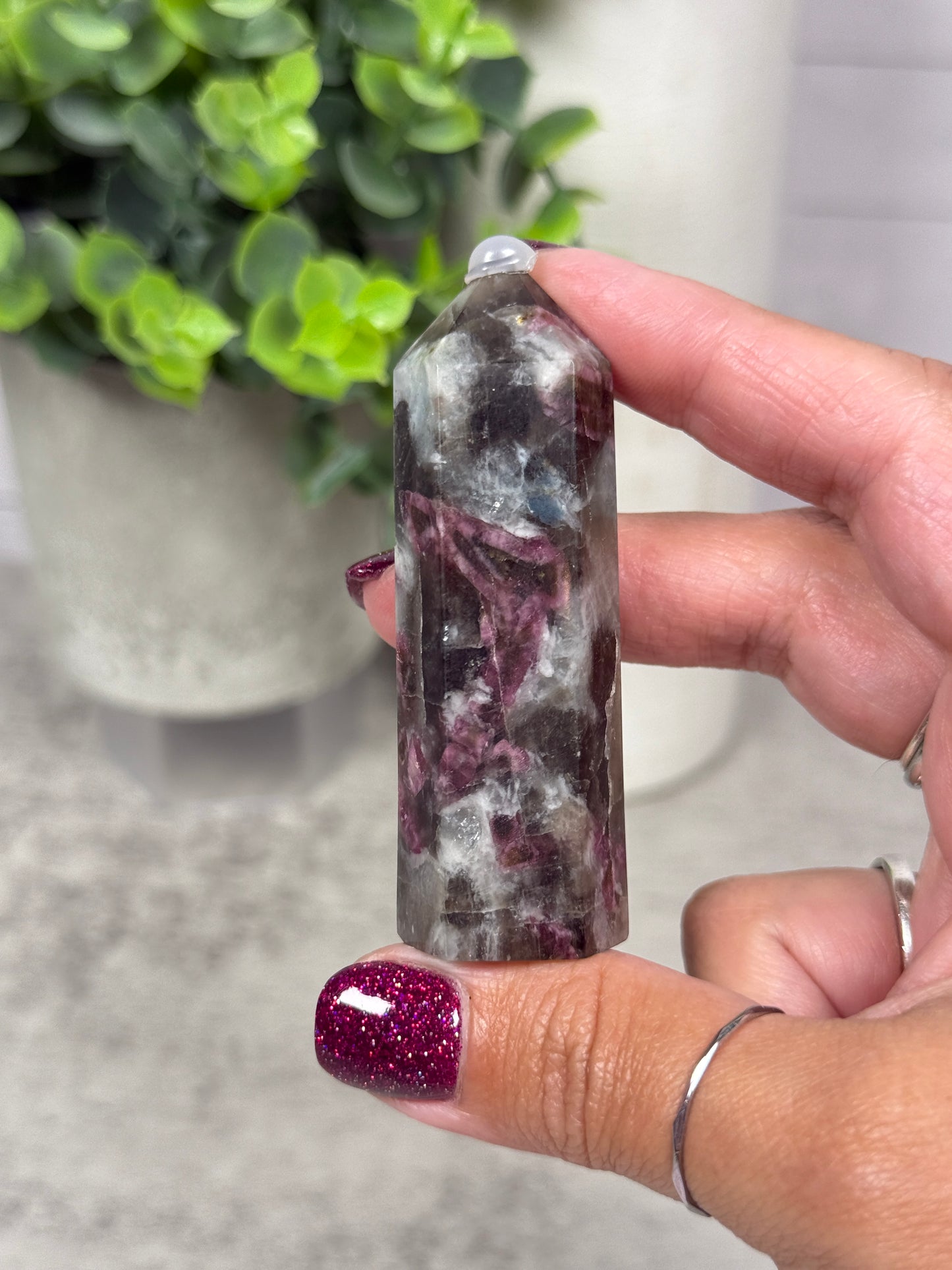 Plum Tourmaline + Smoky Quartz + Blue Apatite Towers - YOU PICK