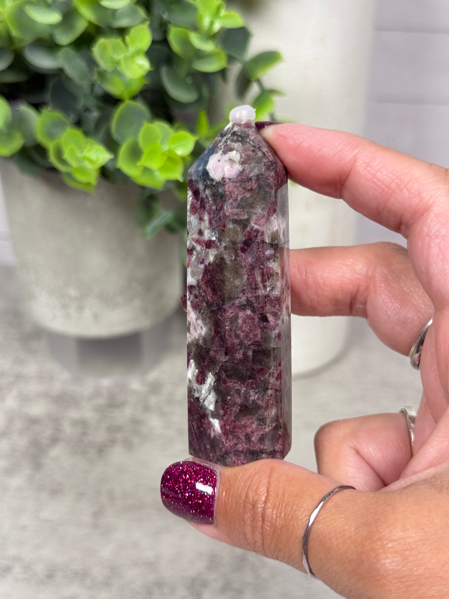 Plum Tourmaline + Smoky Quartz + Blue Apatite Towers - YOU PICK