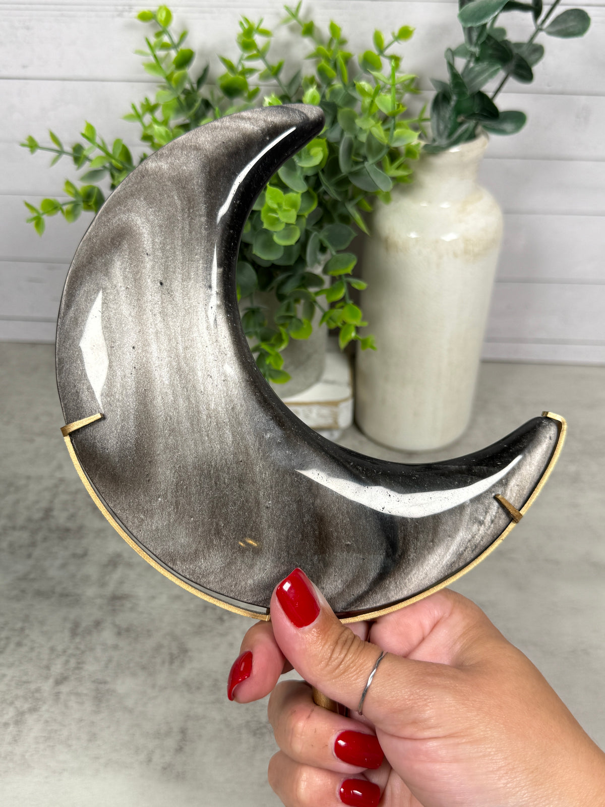 Silver Obsidian Moons | Lunas