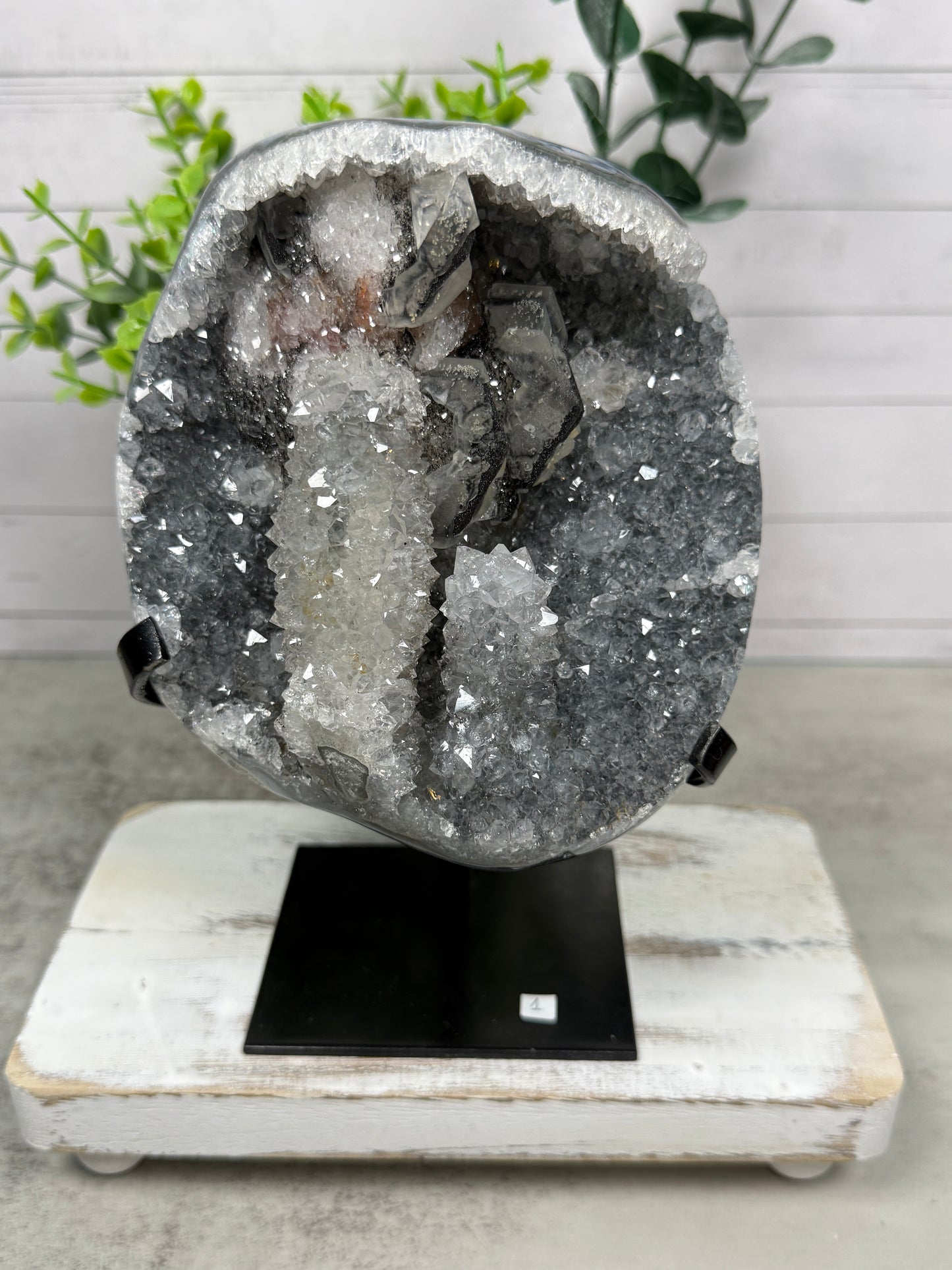 Amethyst Calcite on stand from Uruguay