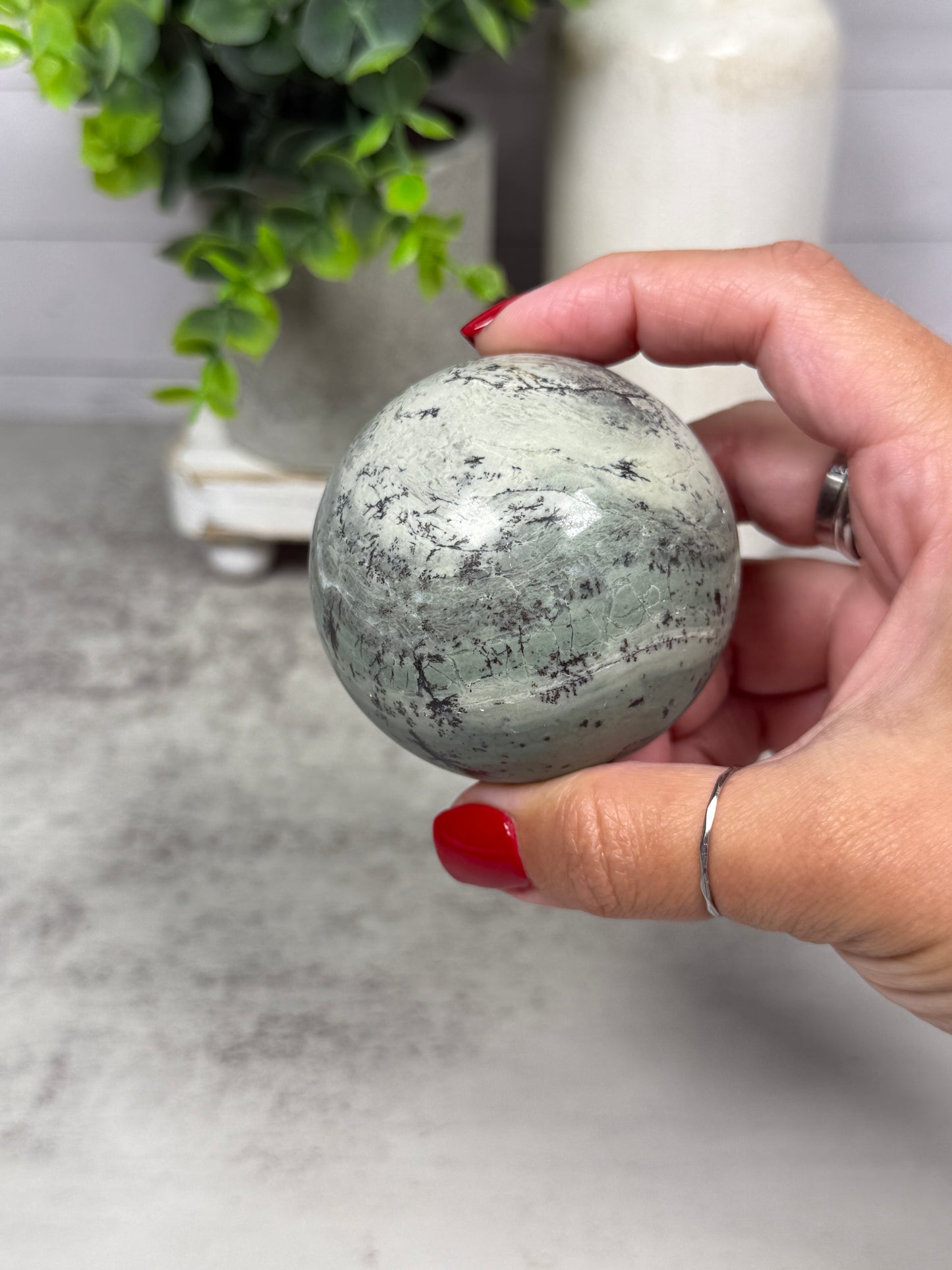Dendritic Green Agate Spheres