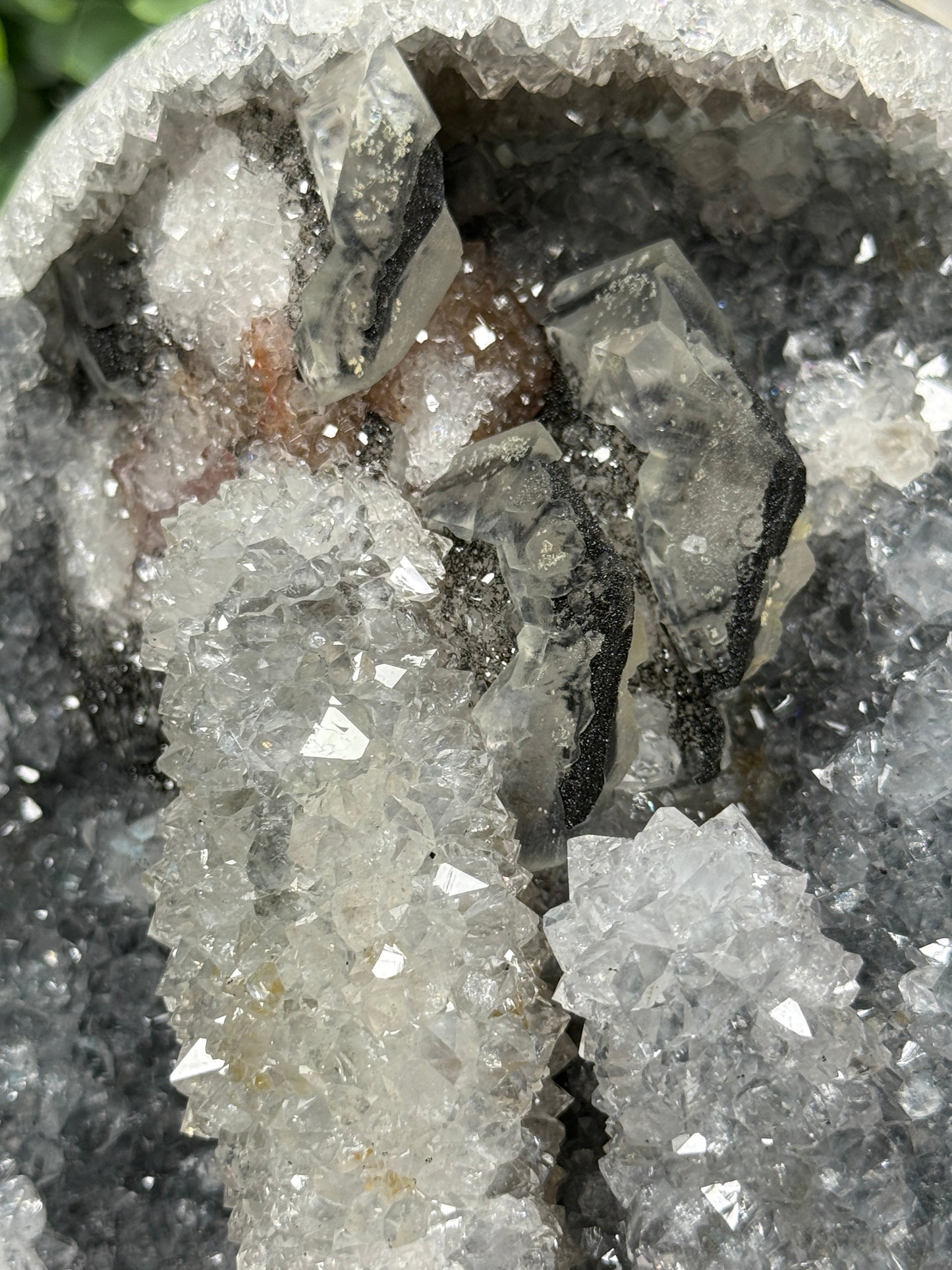 Amethyst Calcite on stand from Uruguay