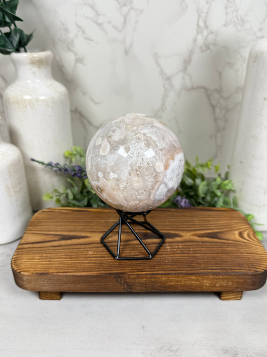 Pink Flower Agate Sphere