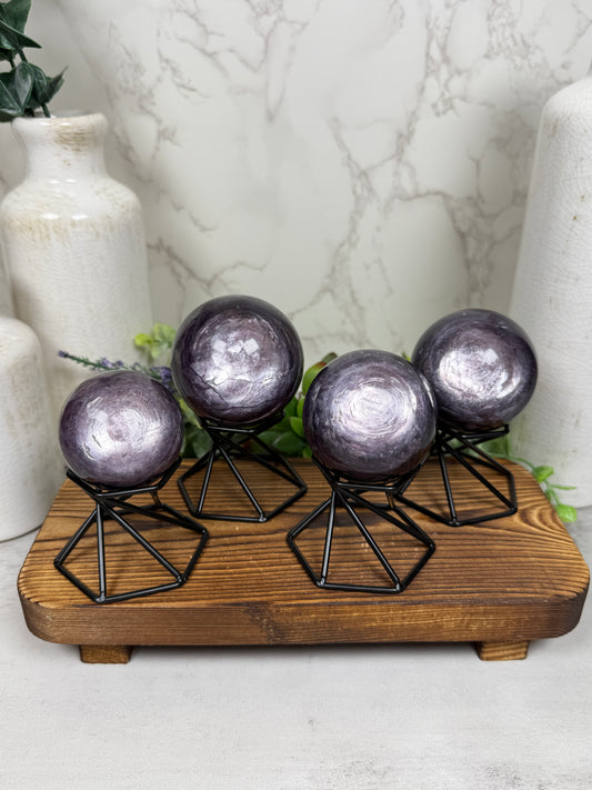 Gem Lepidolite Purple Mica Spheres