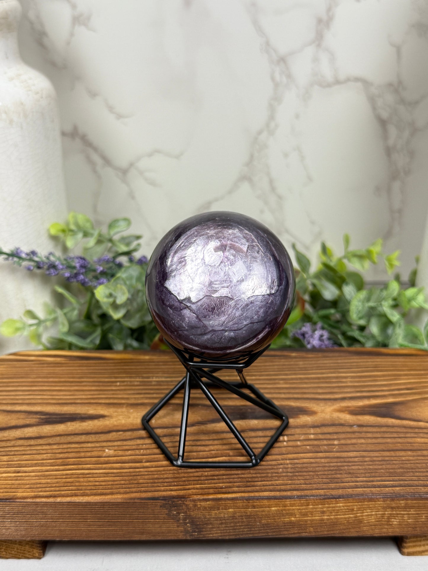 Gem Lepidolite Purple Mica Spheres