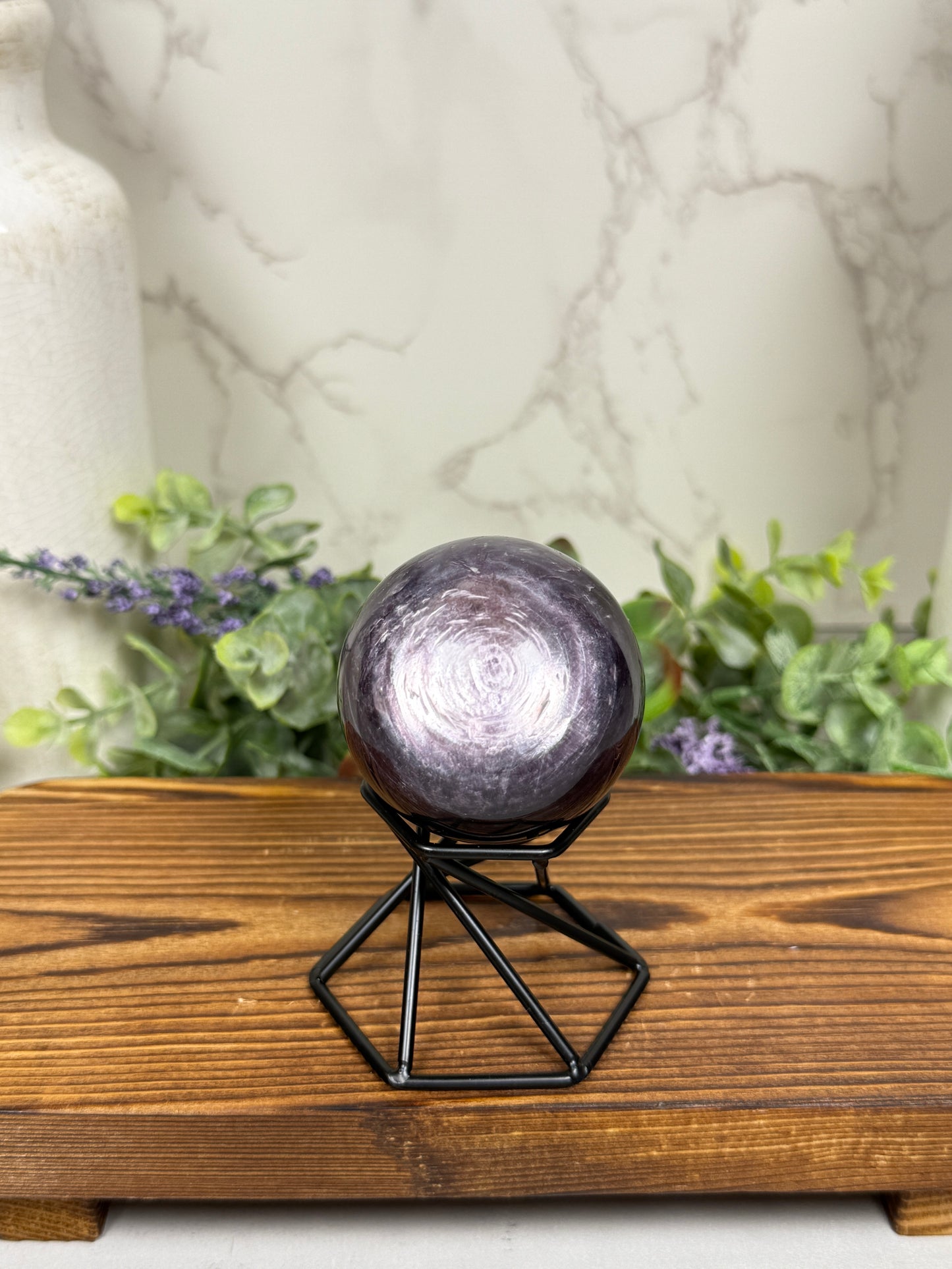 Gem Lepidolite Purple Mica Spheres