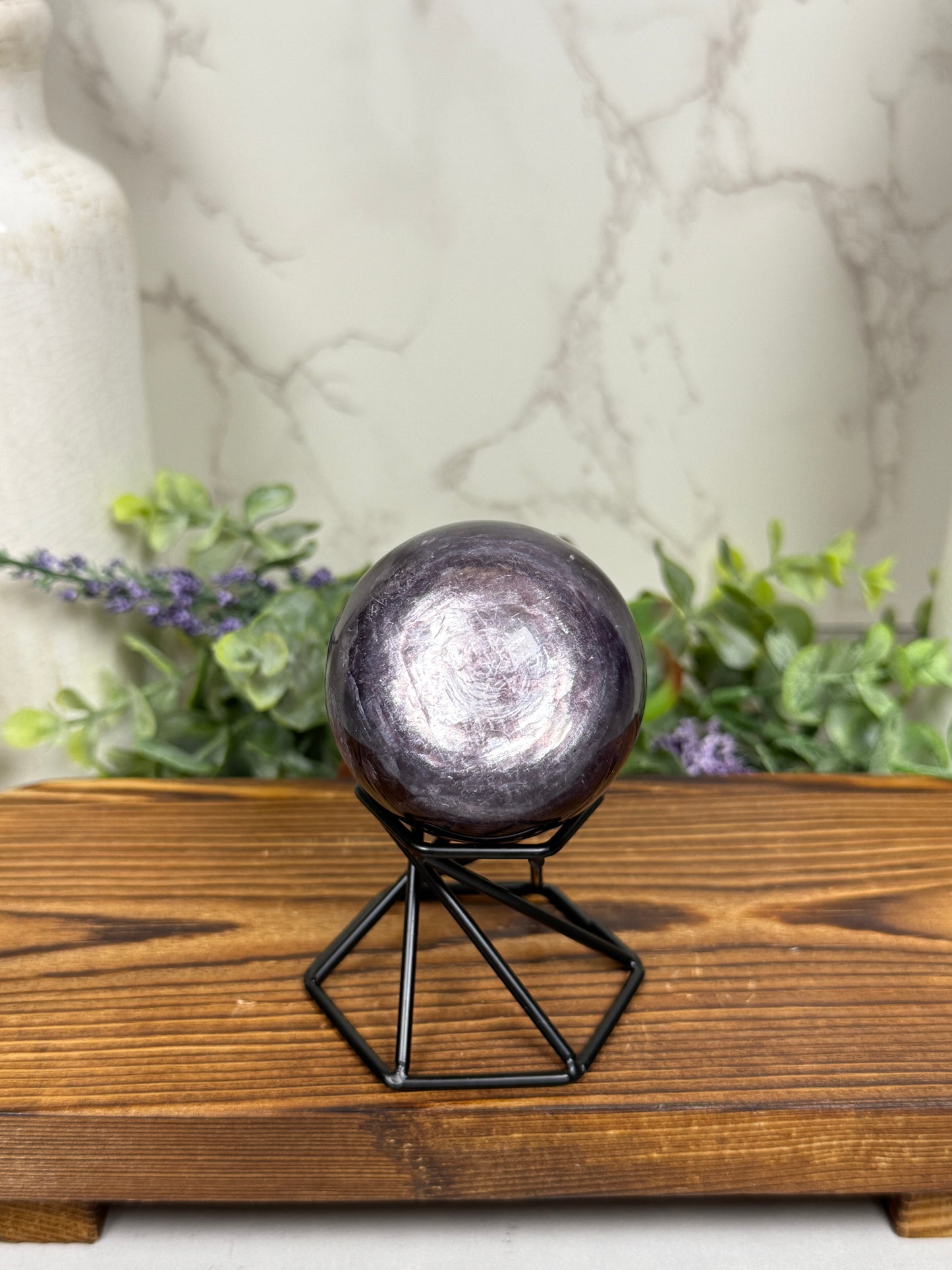 Gem Lepidolite Purple Mica Spheres