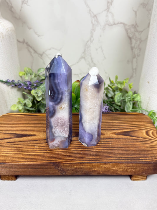 Blue Flower Agate Towers