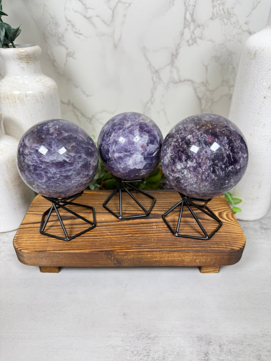 Unicorn Stone Spheres (Lepidolite Primary)