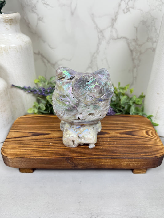 Aura Sphalerite Hello Kitty Carving