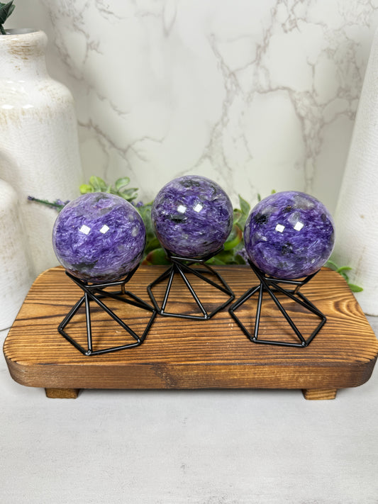 Charoite Spheres from Russia (High Quality)