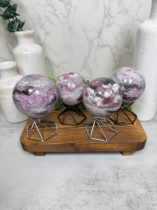 Unicorn Stone Spheres (Pink Tourmaline Primary)