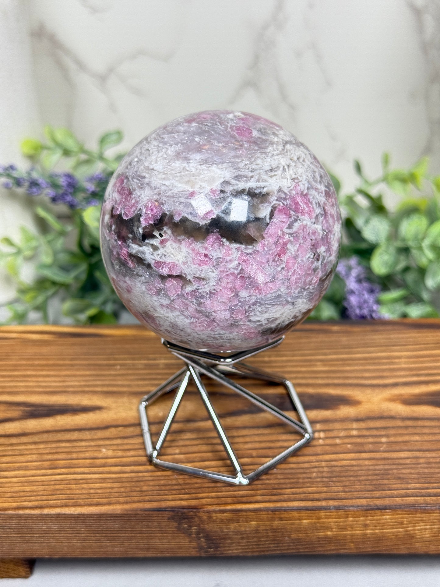 Unicorn Stone Spheres (Pink Tourmaline Primary)