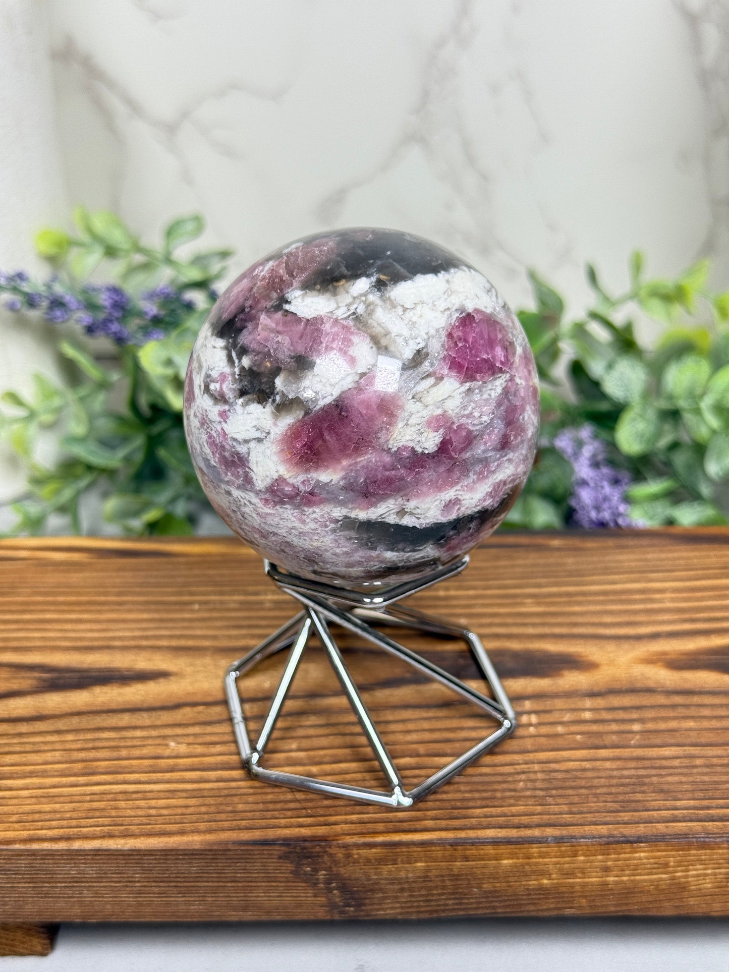Unicorn Stone Spheres (Pink Tourmaline Primary)