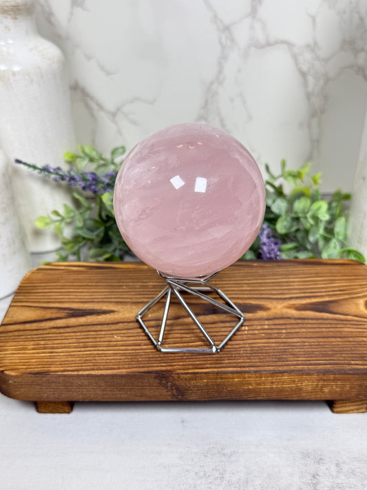 Star Rose Quartz Sphere - A