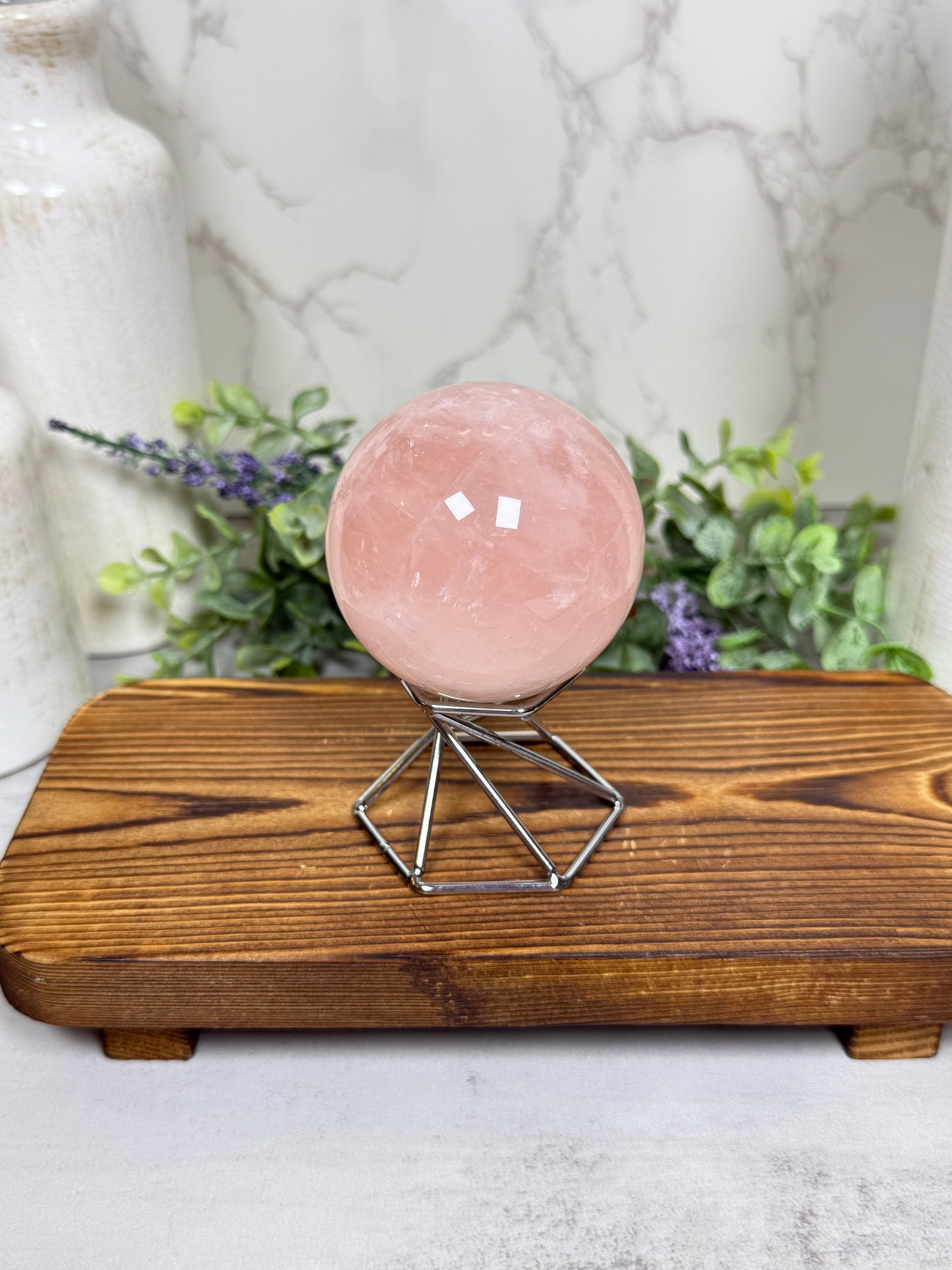 Star Rose Quartz Sphere - B