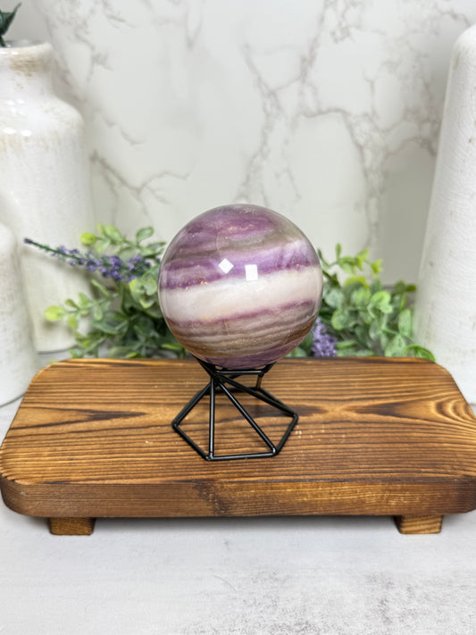 Banded Silk Fluorite Sphere