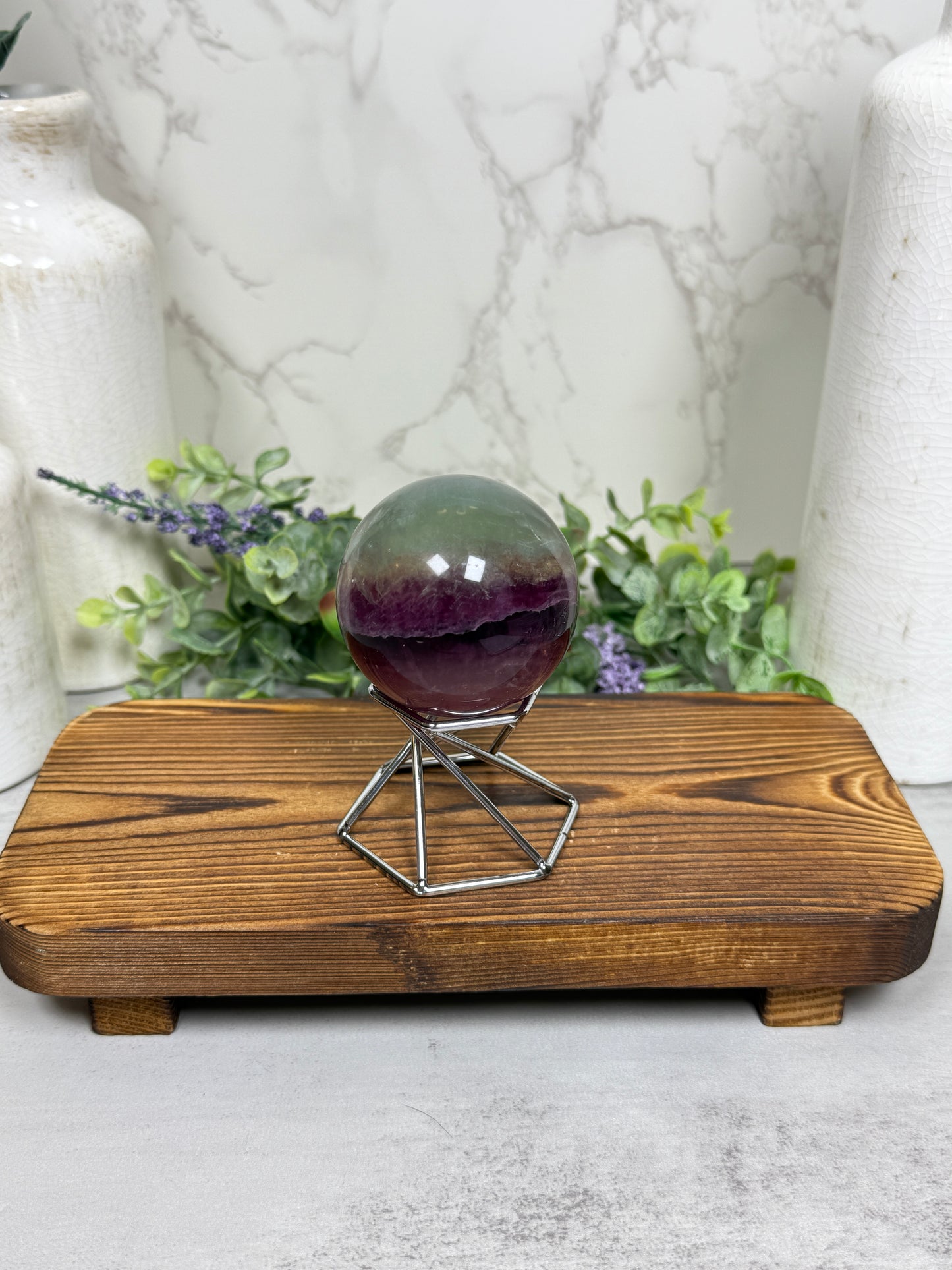 Watermelon Fluorite Sphere