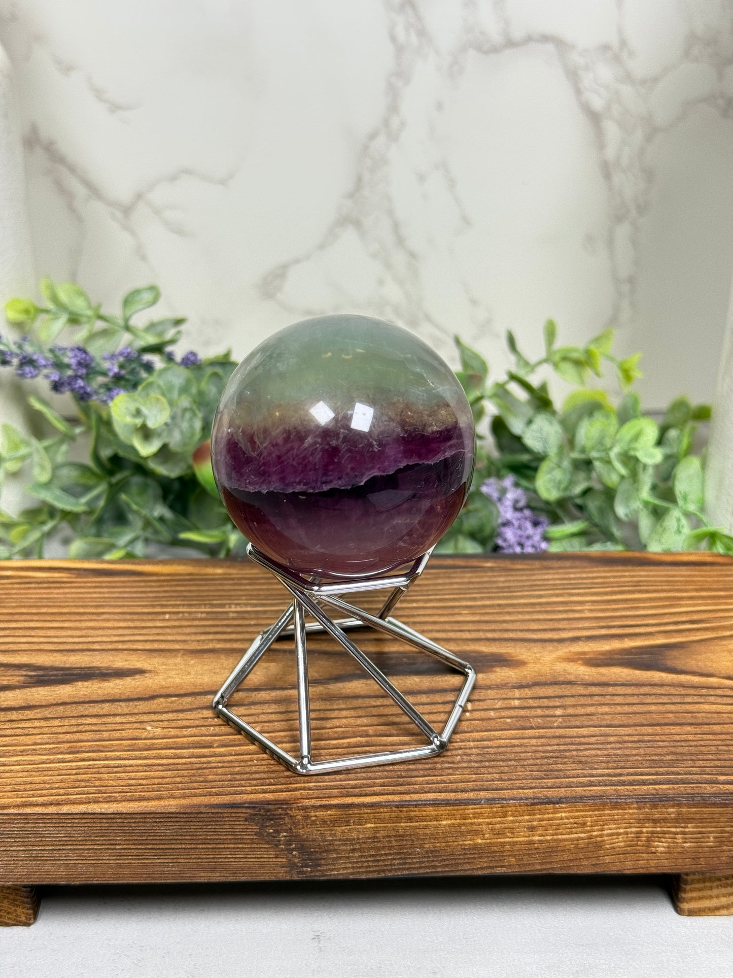 Watermelon Fluorite Sphere