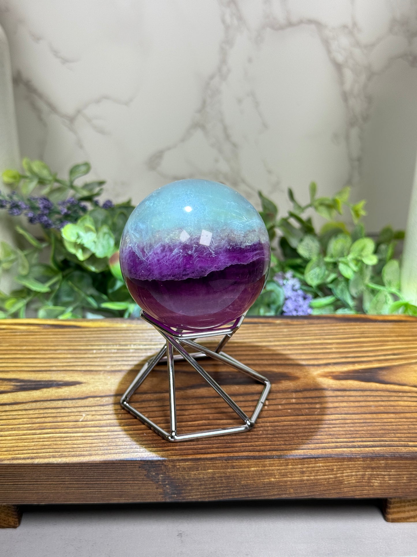 Watermelon Fluorite Sphere