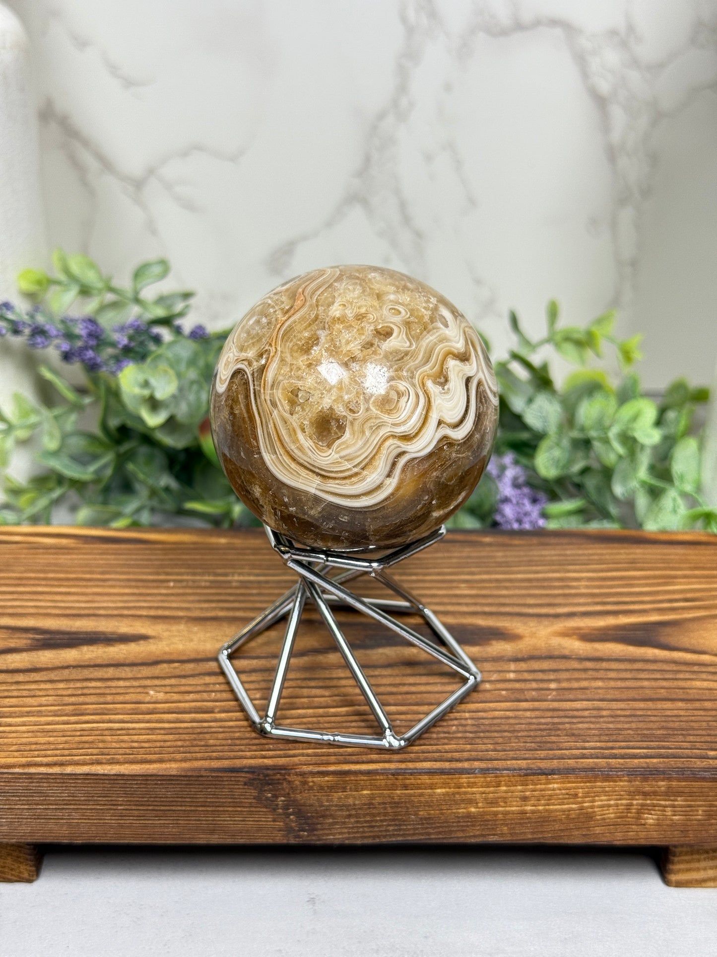 Chocolate Calcite UV Sphere