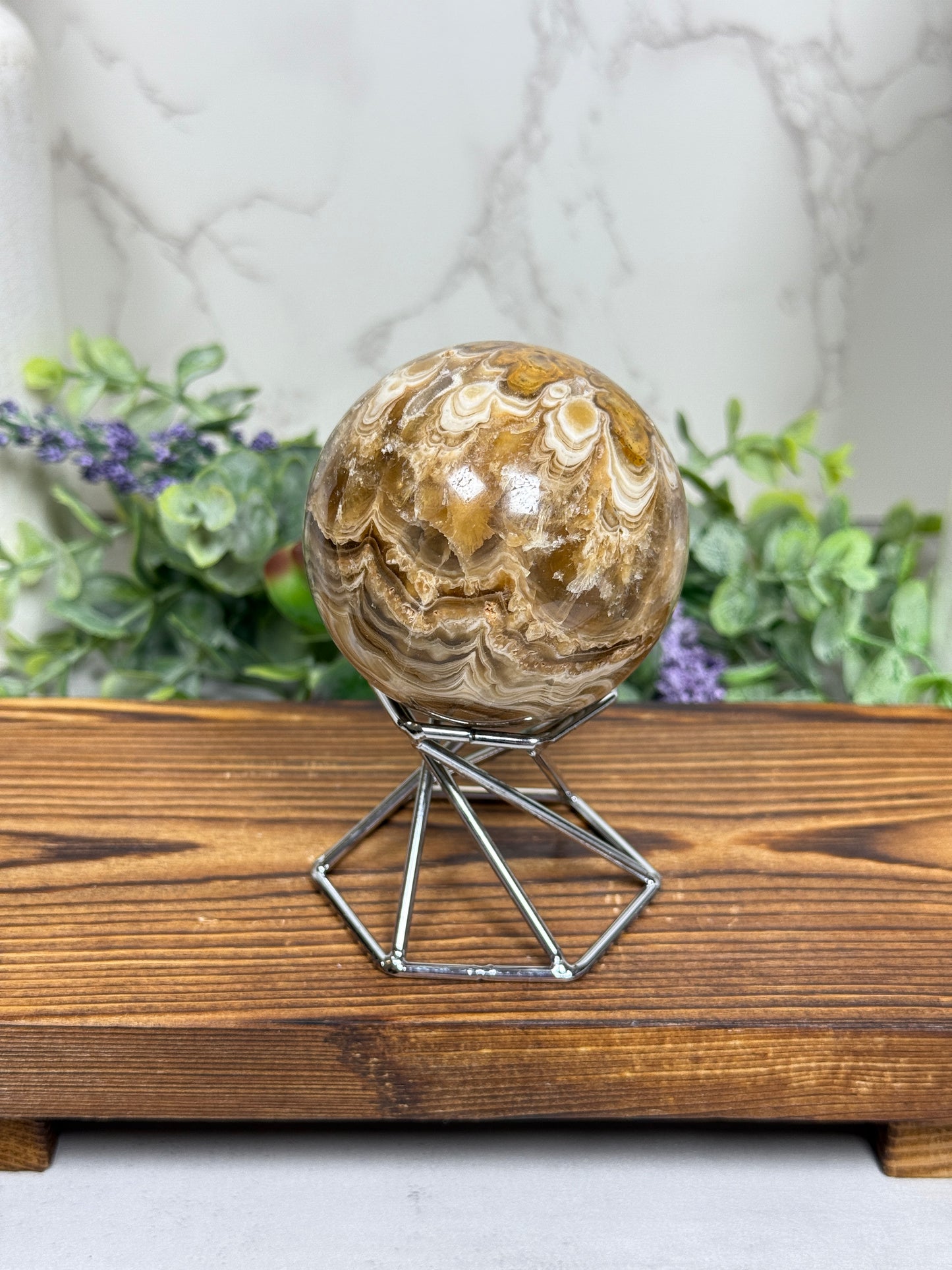 Chocolate Calcite UV Sphere