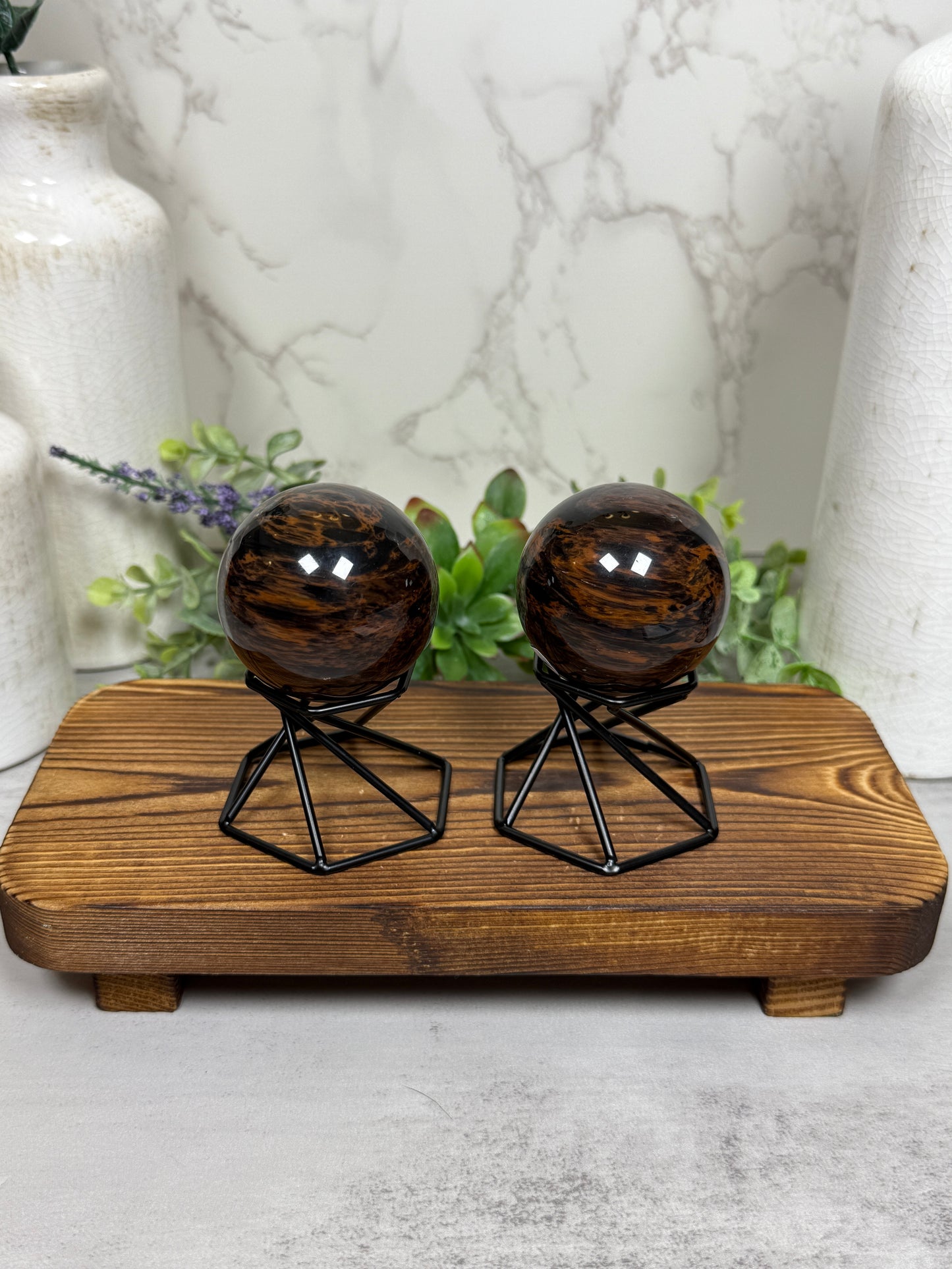 Mahogany Obsidian Spheres