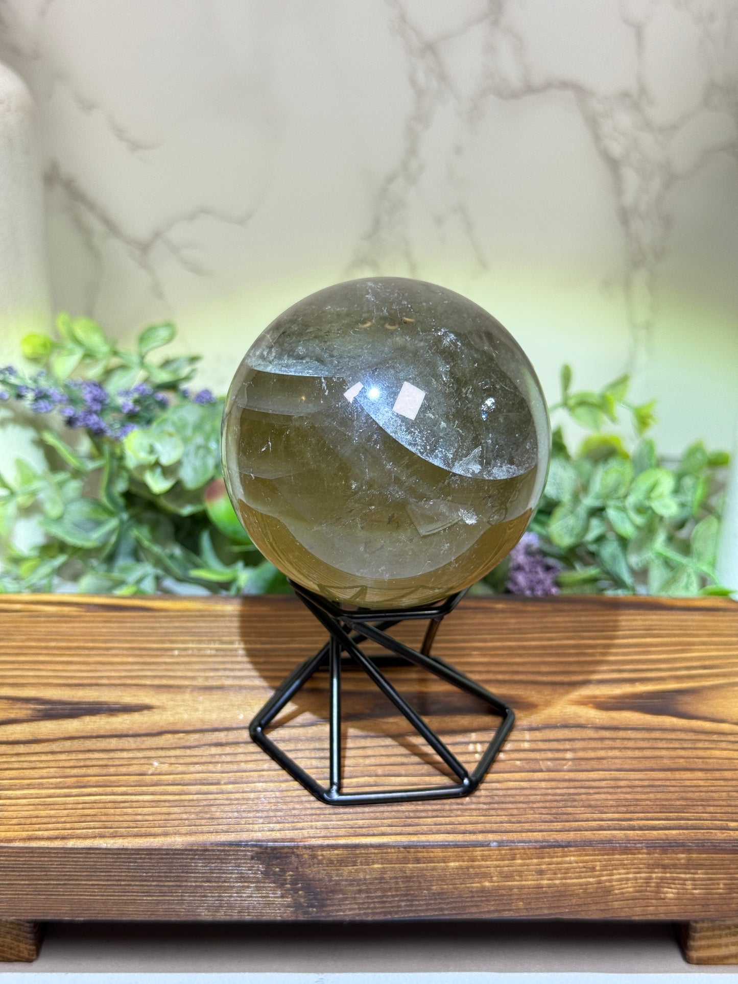 Banded Smoky Quartz Sphere