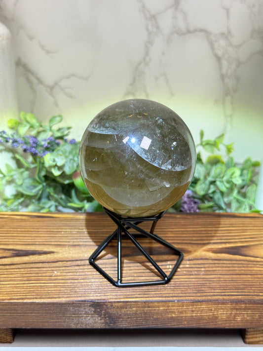 Banded Smoky Quartz Sphere