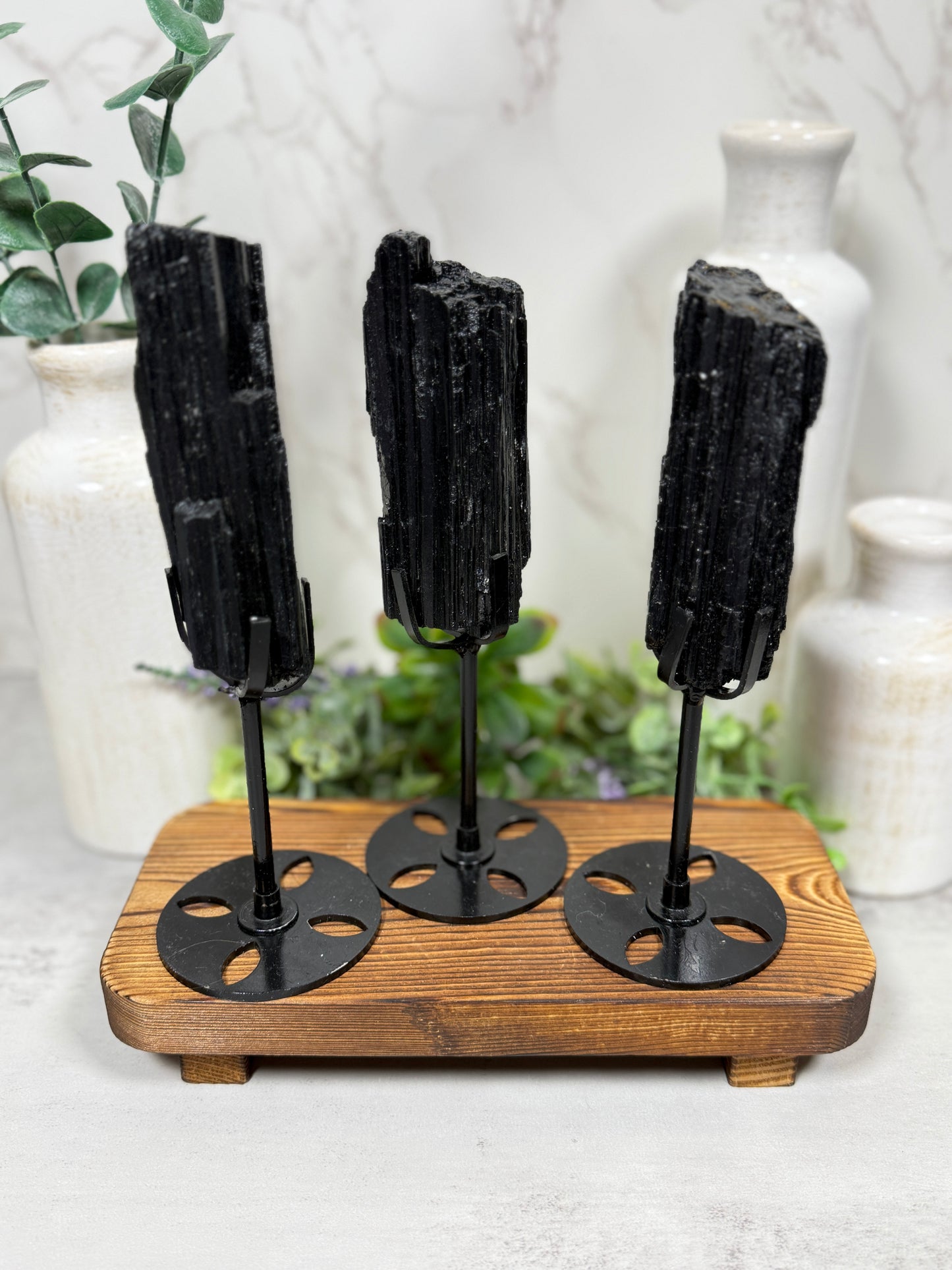 Black Tourmaline on Stand