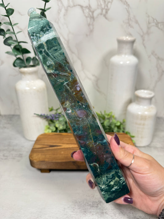 Green Ocean Jasper Tower - A